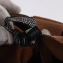 HERMES Sakso PM Hand Bag Canvas Brown Silver Auth ep16856-22