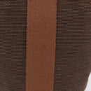 HERMES Sakso PM Hand Bag Canvas Brown Silver Auth ep16856-4