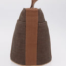 HERMES Sakso PM Hand Bag Canvas Brown Silver Auth ep16856-5