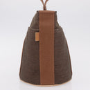 HERMES Sakso PM Hand Bag Canvas Brown Silver Auth ep16856-6
