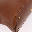 GUCCI Bamboo Hand Bag Leather 2way Brown Gold 000 3780 0290 Auth ep16872-13