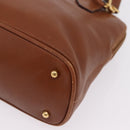 GUCCI Bamboo Hand Bag Leather 2way Brown Gold 000 3780 0290 Auth ep16872-14