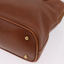 GUCCI Bamboo Hand Bag Leather 2way Brown Gold 000 3780 0290 Auth ep16872-16