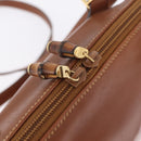 GUCCI Bamboo Hand Bag Leather 2way Brown Gold 000 3780 0290 Auth ep16872-17