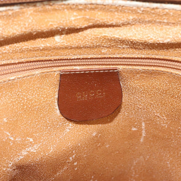 GUCCI Bamboo Hand Bag Leather 2way Brown Gold 000 3780 0290 Auth ep16872