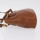 GUCCI Bamboo Hand Bag Leather 2way Brown Gold 000 3780 0290 Auth ep16872-5