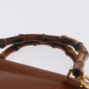 GUCCI Bamboo Hand Bag Leather 2way Brown Gold 000 3780 0290 Auth ep16872-8