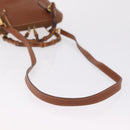 GUCCI Bamboo Hand Bag Leather 2way Brown Gold 000 3780 0290 Auth ep16872-9