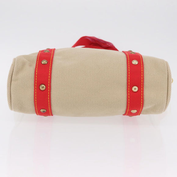 LOUIS VUITTON Antigua Cabas MM Tote Bag Beige Red M40035 LV Auth ep16876