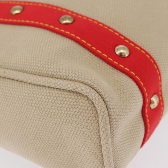 LOUIS VUITTON Antigua Cabas MM Tote Bag Beige Red M40035 LV Auth ep16876