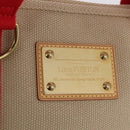 LOUIS VUITTON Antigua Cabas MM Tote Bag Beige Red M40035 LV Auth ep16876-21