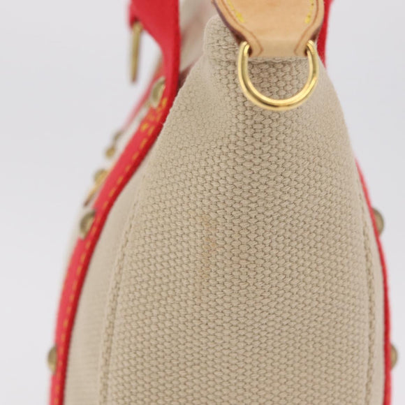 LOUIS VUITTON Antigua Cabas MM Tote Bag Beige Red M40035 LV Auth ep16876