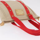 LOUIS VUITTON Antigua Cabas MM Tote Bag Beige Red M40035 LV Auth ep16876-14