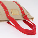 LOUIS VUITTON Antigua Cabas MM Tote Bag Beige Red M40035 LV Auth ep16876-8