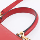 CELINE Hand Bag Leather 2way Red Gold Auth ep16885A-10
