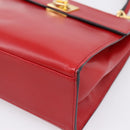 CELINE Hand Bag Leather 2way Red Gold Auth ep16885A-14