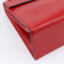 CELINE Hand Bag Leather 2way Red Gold Auth ep16885A-15