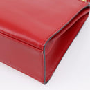 CELINE Hand Bag Leather 2way Red Gold Auth ep16885A-16