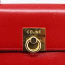 CELINE Hand Bag Leather 2way Red Gold Auth ep16885A-18