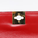 CELINE Hand Bag Leather 2way Red Gold Auth ep16885A-20