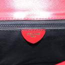 CELINE Hand Bag Leather 2way Red Gold Auth ep16885A-21