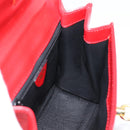 CELINE Hand Bag Leather 2way Red Gold Auth ep16885A-23