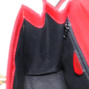 CELINE Hand Bag Leather 2way Red Gold Auth ep16885A-24