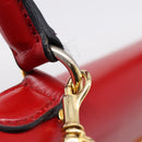 CELINE Hand Bag Leather 2way Red Gold Auth ep16885A-28