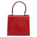 CELINE Hand Bag Leather 2way Red Gold Auth ep16885A-3