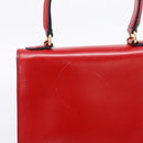 CELINE Hand Bag Leather 2way Red Gold Auth ep16885A-4