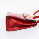 CELINE Hand Bag Leather 2way Red Gold Auth ep16885A-6