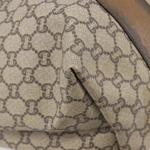 GUCCI GG Plus Supreme Web Sherry Line Tote Bag PVC Beige Gold Auth ep16894