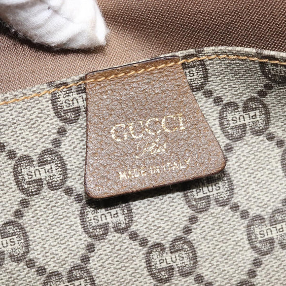 GUCCI GG Plus Supreme Web Sherry Line Tote Bag PVC Beige Gold Auth ep16894