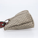 GUCCI GG Plus Supreme Web Sherry Line Tote Bag PVC Beige Gold Auth ep16894-5