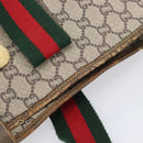 GUCCI GG Plus Supreme Web Sherry Line Tote Bag PVC Beige Gold Auth ep16894-7