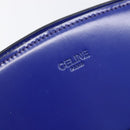 CELINE Hand Bag Patent Leather Blue Silver Auth ep16895-15