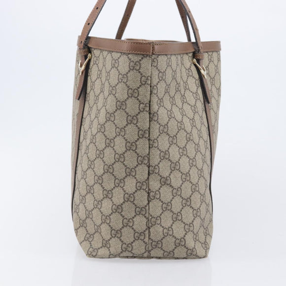 GUCCI Micro GG Supreme Tote Bag PVC Beige Gold 309613 Auth ep16905