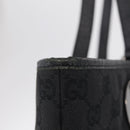 GUCCI GG Canvas Tote Bag Black Silver 120836 Auth ep16908-6