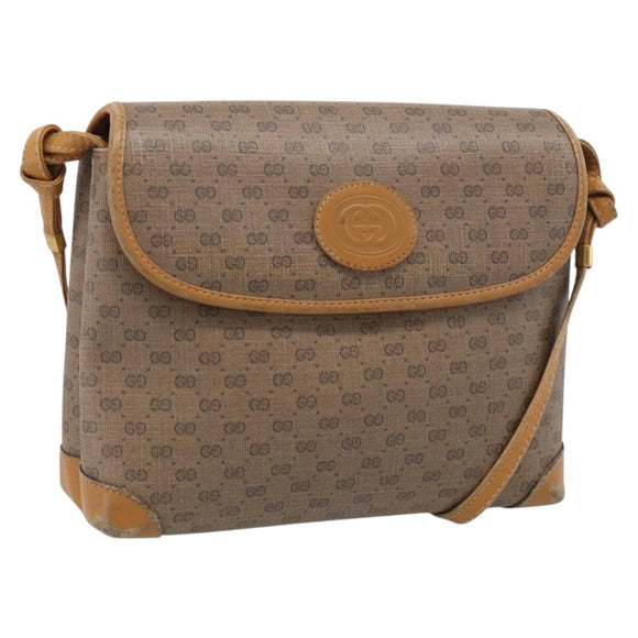 GUCCI Micro GG Supreme Shoulder Bag PVC Beige Gold 007 56 0087 Auth ep16909