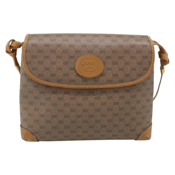 GUCCI Micro GG Supreme Shoulder Bag PVC Beige Gold 007 56 0087 Auth ep16909