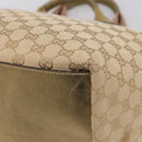 GUCCI GG Canvas Sherry Line Hand Bag Beige Gold 131230 Auth ep16915-12