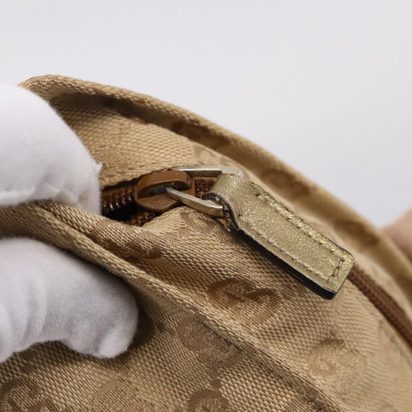 GUCCI GG Canvas Sherry Line Hand Bag Beige Gold 131230 Auth ep16915