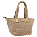 GUCCI GG Canvas Sherry Line Hand Bag Beige Gold 131230 Auth ep16915-1