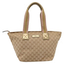 GUCCI GG Canvas Sherry Line Hand Bag Beige Gold 131230 Auth ep16915-2