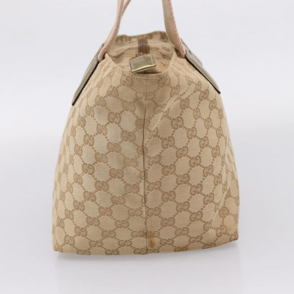 GUCCI GG Canvas Sherry Line Hand Bag Beige Gold 131230 Auth ep16915