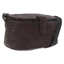 Bottega Veneta INTRECCIATO Shoulder Bag Leather Dark Brown Gold Auth ep16918-1