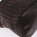 Bottega Veneta INTRECCIATO Shoulder Bag Leather Dark Brown Gold Auth ep16918-10