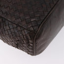Bottega Veneta INTRECCIATO Shoulder Bag Leather Dark Brown Gold Auth ep16918-12