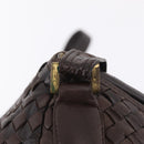 Bottega Veneta INTRECCIATO Shoulder Bag Leather Dark Brown Gold Auth ep16918-14