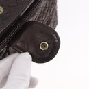 Bottega Veneta INTRECCIATO Shoulder Bag Leather Dark Brown Gold Auth ep16918-16